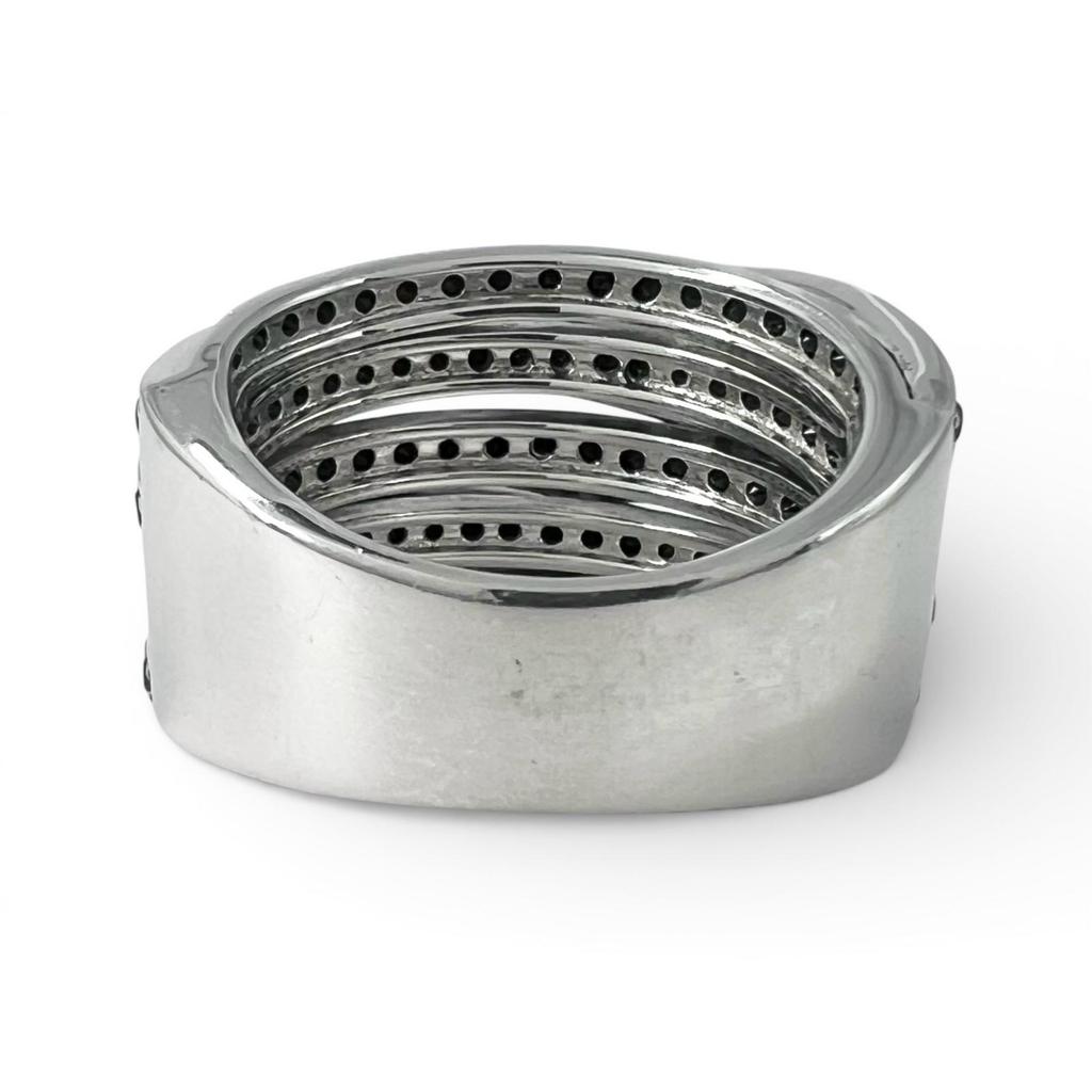 Toller TOM WOOD Ring Kreuzdesign Kugelring Schwarzer Spinell SV925 Herren 56 Gebraucht