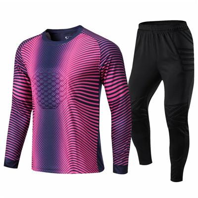Children s football goalkeeper uniform, goalkeeper uniform, long-sleeved suit, pads, student competition uniform, fans, quick-drying team home court S
