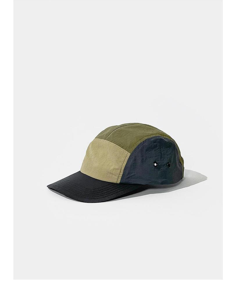 Stylish Five-Panel Quick Dry Skater Hat: Japanese Color Block, Hip Hop Flat Brim, Outdoor Sports Cap