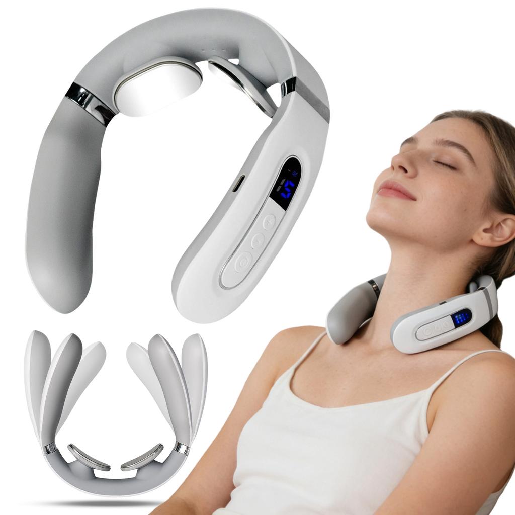 Neck Massage Device With Heating Function, Electric Neck Care Massager, Portable Neck Relaxation Tool For Home  & Gift Giving