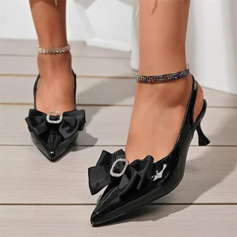 Summer Pointed Bow Light Mouth Fashion Banquet High Heel Sandals New Comfortable Daily Wear Lightweight and Sexy Women's Shoes