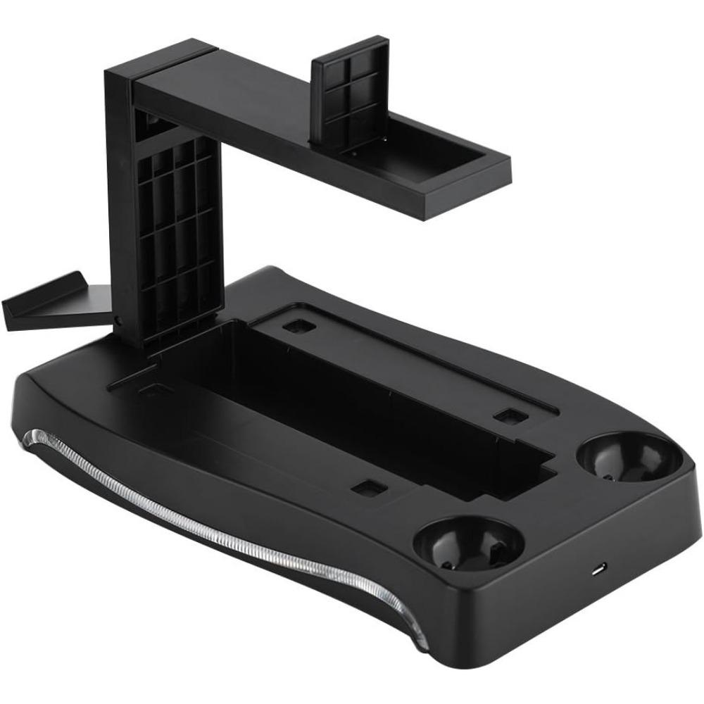 Stojan nabíjecí stanice pro PS4 VR, Dokovací stojan, Nabíjecí stojan, Držák, Multifunkční USB dokovací stanice, Modré světlo, 2 nabíjení pro PS4 VR ovladač