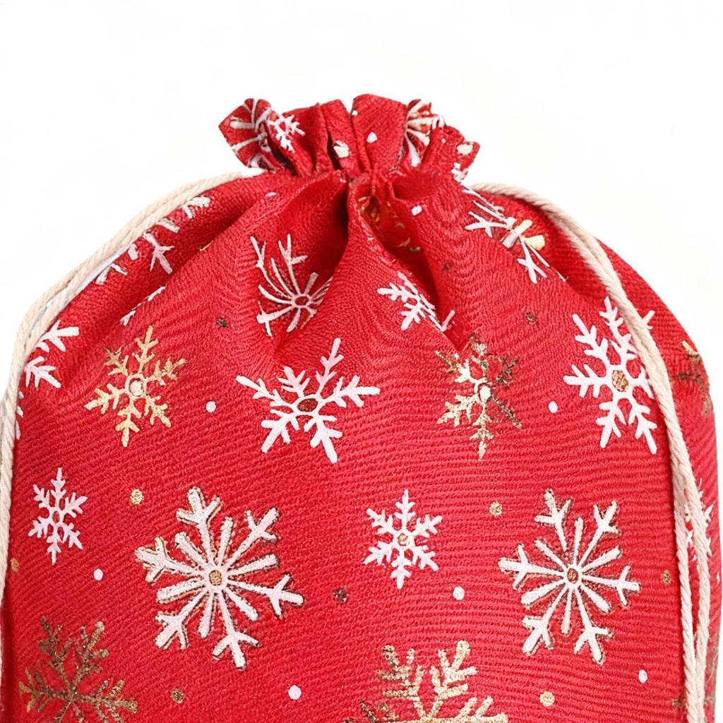 Medium Christmas Bags Gold Foil Drawstring Home Decor Christmas Treat Bags For Birthday Thanksgiving Holiday New Year Wedding