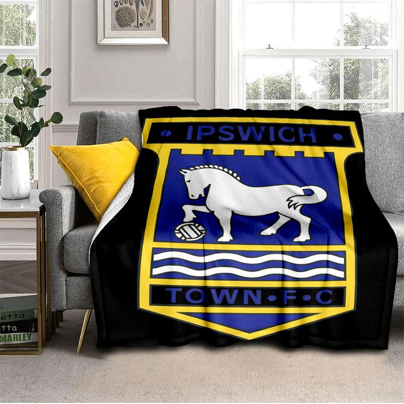 Town Football Club Crest Printed Throws Blanket Soft Flannel Blankets for Couch Bed Gifts for Men Women Picnic blanket Christmas gifts