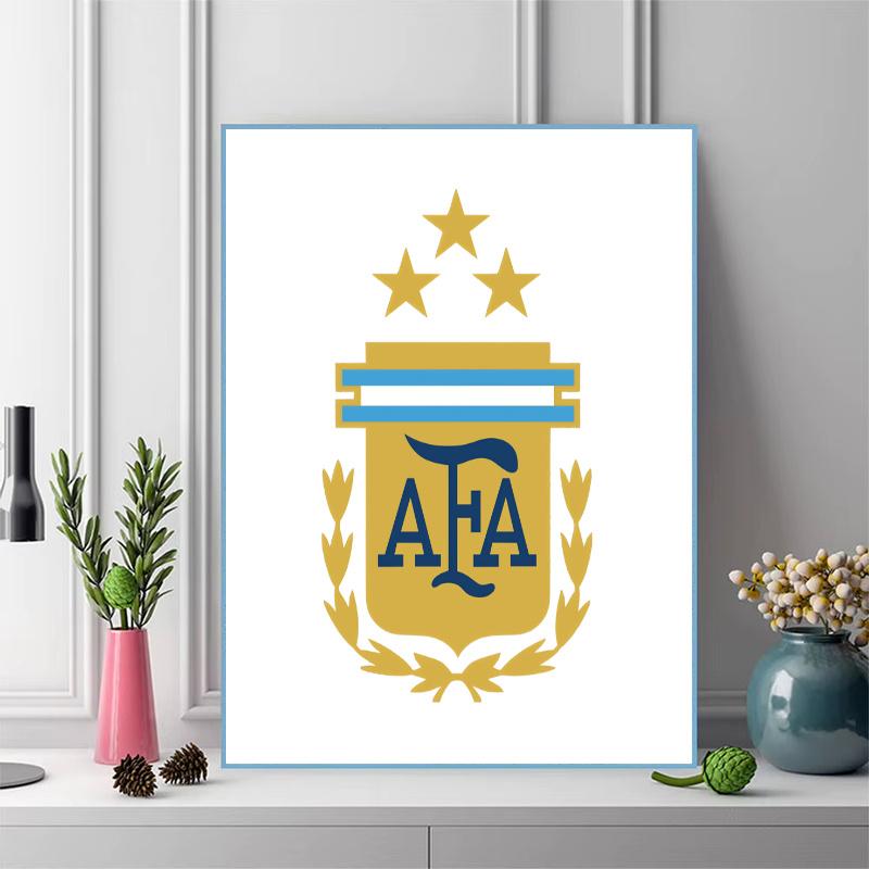 Argentina football logo Pattern 3pcs 100% Round Full Drill 5D DIY Diamond Painting Embroidery Cross Stitch Rhinestone Décor