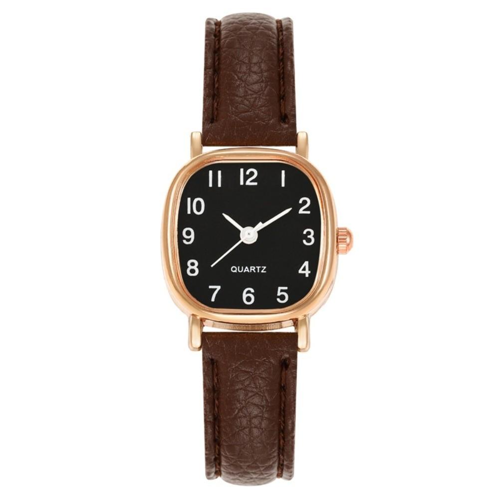 Minimalist Quartz Movement Square Wristwatch Leather Strap Arabic Numeral Dial Ladies Wristwatch Quartz Watch Daily Outfits