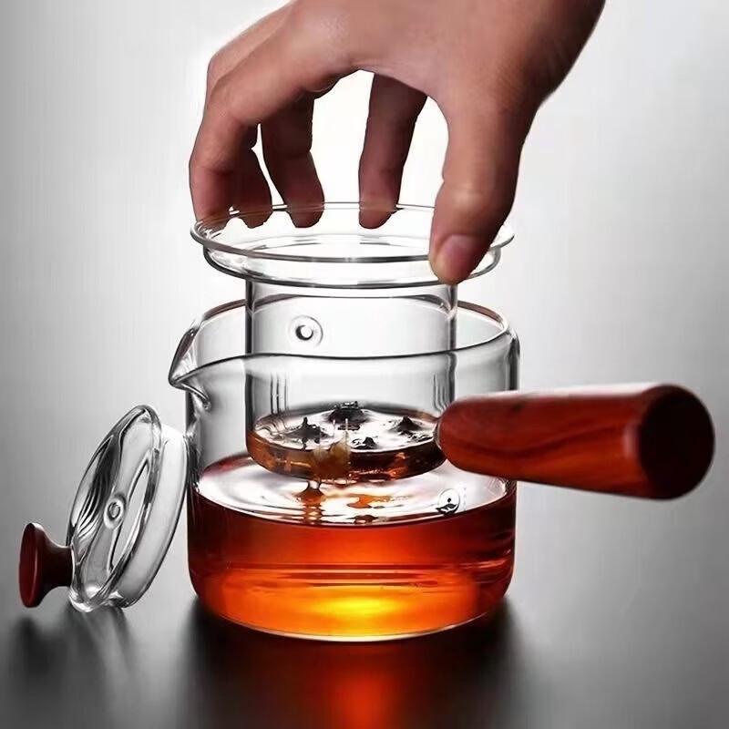 ZISIZ Handmade Glass Side-Handle Teapot