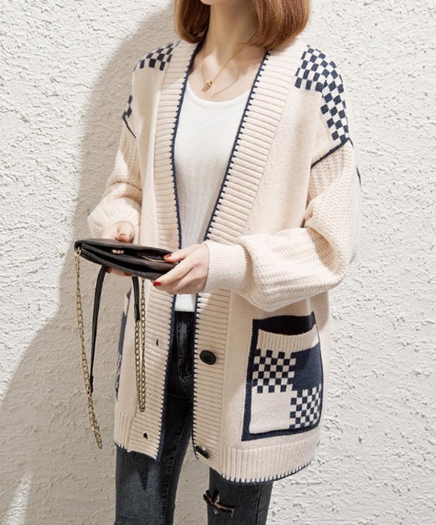 Second Roots Patterned and Ribbed Knit with Loose Warm Cold Weather Long Loose Loose Slim Stretch Knit Front Cardigan, Solid, Buttons, Fit, Outerwear,