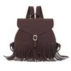 Four Seasons Large Capacity Frosted Tassel Backpack Handbag Trendy Big Bag Women's Bag College Style Casual Backpack New Style