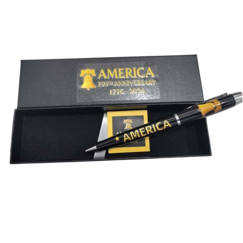 Metal Gel Pen Honoring Americans 250th Anniversary Comfortable Grip Pen for Office and Collection