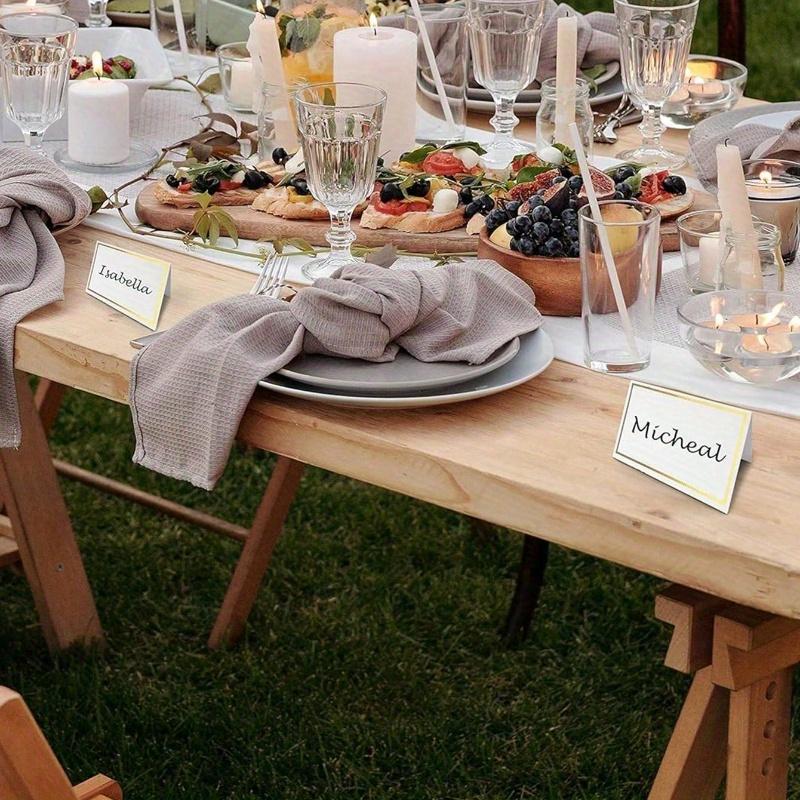 Golden Foil Border Place Cards Table Setting Name Cards Blank Place Cards Guest Cards for Wedding Banquet Dinner, Party Dinner, Decorations