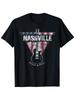 Distressed Patriotic Nashville Rock & Roll Graphic Tee Vintage Style Holiday Shoppers Streetwear Fashion Cartoon Print Breathable Material Round Neck