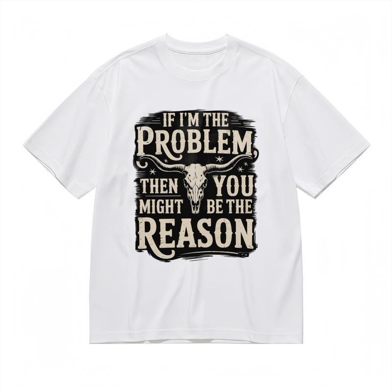 Men's Comfy Classic T Shirt Animal Skull Graphic and Inspirational Quote Tee