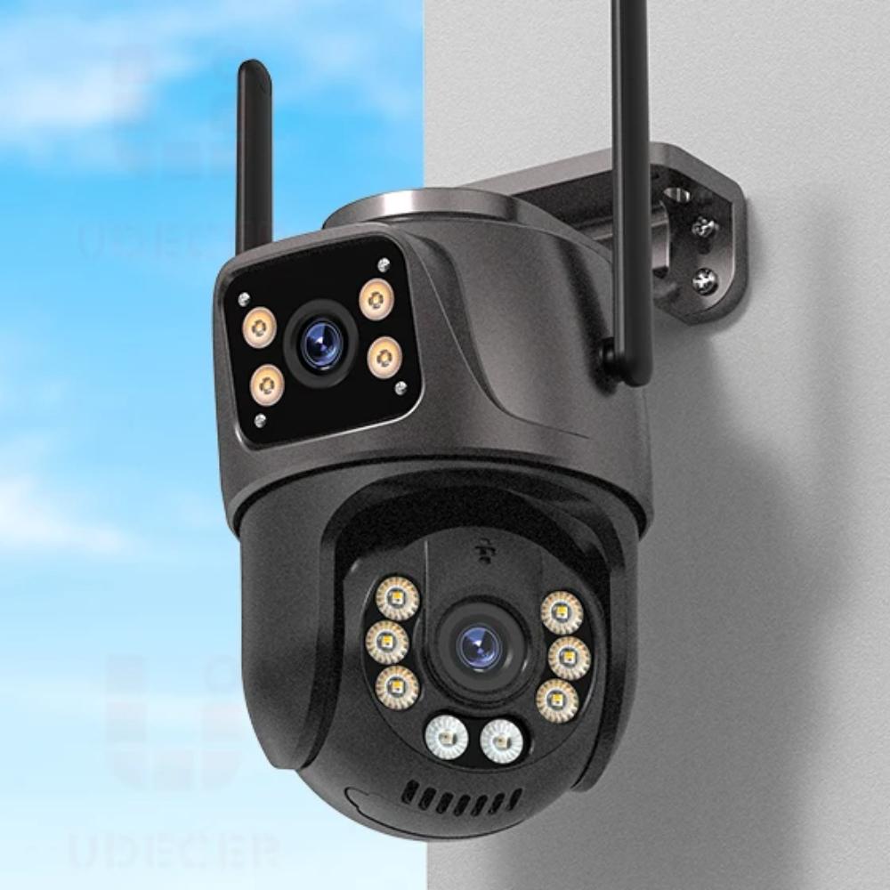 

4K 8MP HD Wifi PTZ Камера Зовнішня 4MP Подвійна лінза Подвійний екран ШІ Автоматичне відстеження IP-камера CCTV Аудіо Відеоспостереження P2P iCSee 4MP Add 128G Card