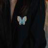 Elegant Butterfly Brooch Rhinestones Crystals Enamel Pin for Trendy Women Wedding Party Dress Jewelry Gifts Accessory
