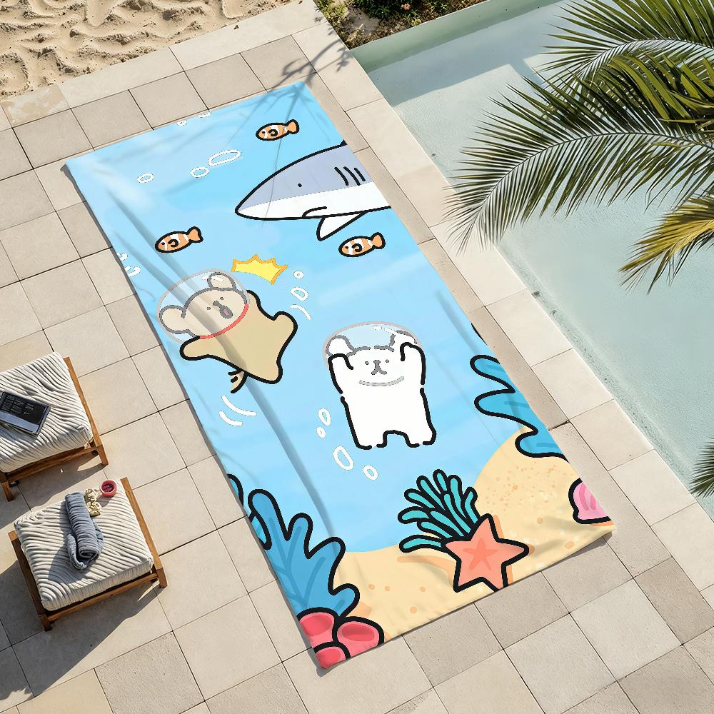 Cartoon cute Line Puppy Towel Drying Bath Towel Applicable To Light Swimming Camping Yoga Beach Out