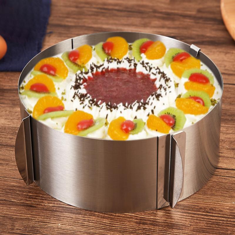 1Pcs Stainless Steel Telescopic Mousse Ring Circle Mold Rustproof Adjustable Mousse Cake Ring For Easy Release Baking Ring Tools