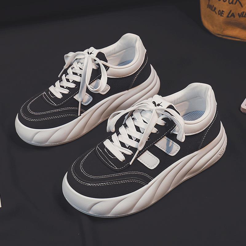 

Весна и осень Новые белые туфли студенческие женские модные на платформе увеличивающие рост дышащие повседневные туфли скейтборд обувь уличная съемка 35