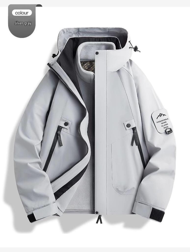 Unisex 3-in-1 Windproof Waterproof Hiking Jacket with Detachable Liner for Autumn/Winter
