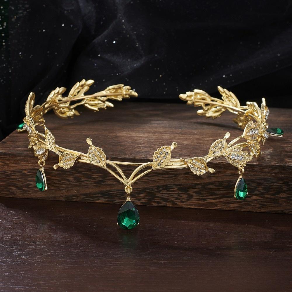 Leaves Shape Eyebrows Drop Headband Rhinestone Bride Tiara Elegant Forehead Ornaments  Cosplay