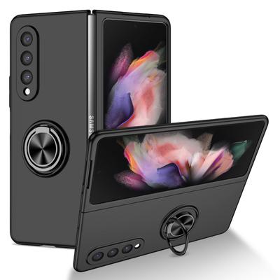 Skin Feel Ultra -Tenké pouzdro pro Samsung Galaxy Z Fold 3 Neviditelný držák prstenu Anti-Scratch Zfold3 Protection Shockproof Cover