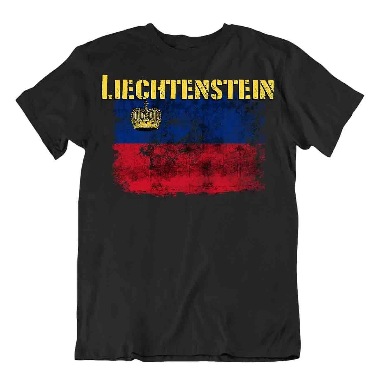 Liechtenstein flag Tshirt T-shirt Tee top city map charged crown best textile XL