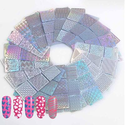 12/24 Arkusze Wycinane Laserowo Naklejki do Nail Artu Szablony do Stemplowania - Zestaw Narzędzi DIY do Manicure Francuskiego