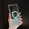 Custodia Magnetica in Silicone Trasparente con Glitter Degradé Per Samsung Galaxy S25 S24 S23 S22 Plus Ultra S23FE Per Copertura Antiurto