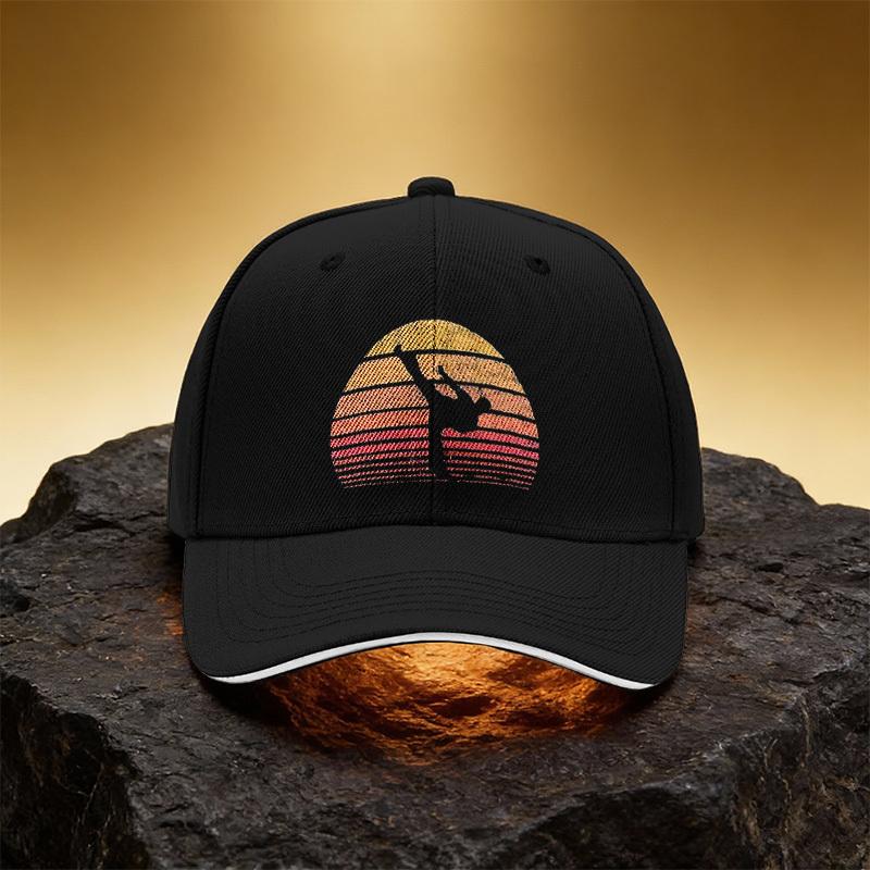 Taekwondo Silhouette Sunset Hat, Unisex Printed Baseball Cap Sandwich Brim Snapback Sports Cap, Suitable for Daily Commuting and