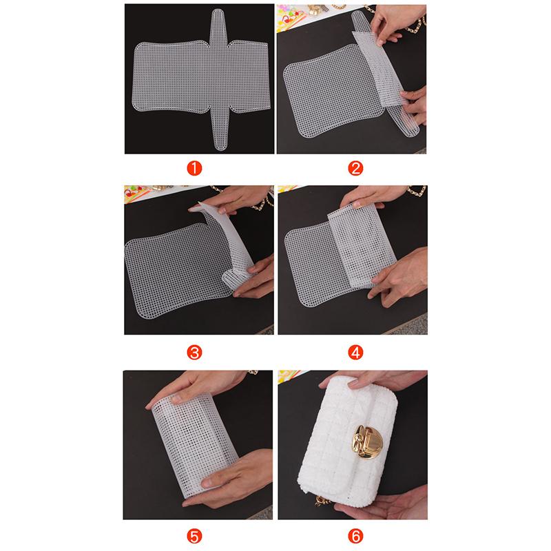 Plastic Mesh For Bag Making Diy Handcraft Bags Weaving Material Latch Hook Bags Made Plastic Grid Hook Crafts Making Accessories