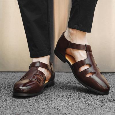 Moda Verão Sandálias Masculinas Estilo minimalista e respirável Lazer ao ar livre Festa Diário Escritório Juventude Sapatos Romanos Tamanho-46