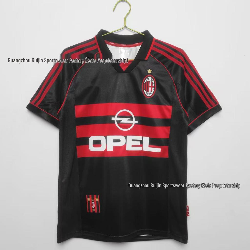 Maglia da Calcio Retrò Uomo AC Milan/Inter Milan/Juventus - Manica Corta Estiva, Ampia e Traspirante.