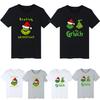 Festive Christmas The Grinch Short Sleeve T-shirt With Resting Grinch Face Design