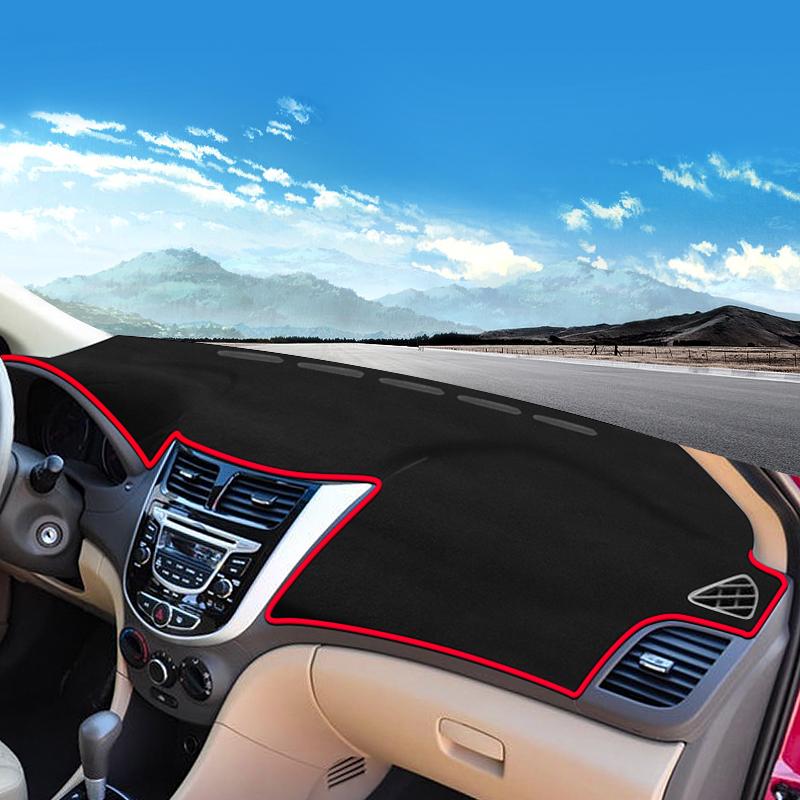 Car Dashboard Cover Avoid Light Pad Anti-UV Carpet Non-Slip Mat For Hyundai Solaris Accent RB 2010 2011 2012 2013 2014 2015 2016