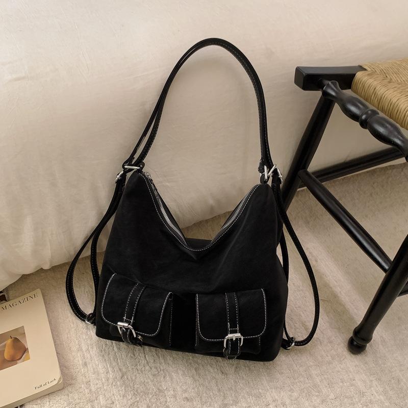 

Large capacity retro commuter bag women s casual winter new fashionable high-value one-shoulder backpack
