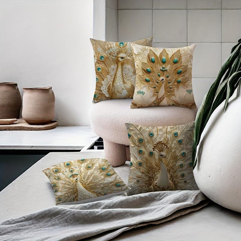 3D Peacock Creative Design PillowcaseSuitable for Sofa Car Bedroom Decorative Cushion Cover Pillow Cover