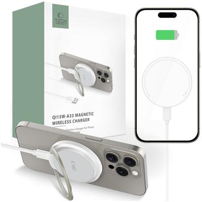 Tech-Protect Qi15W-A33 Magnetic Magsafe Wireless Charger White