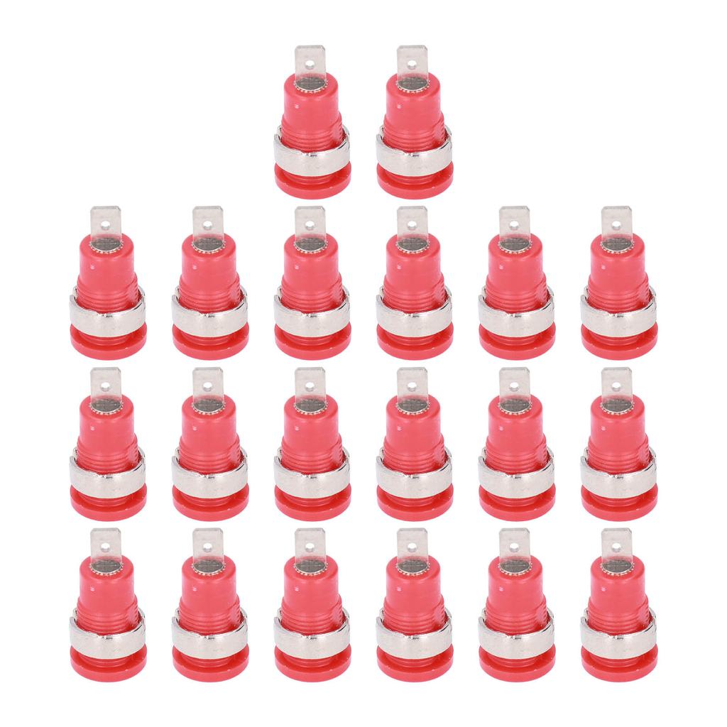 20Pcs Banana Socket 4mm Strong Connectivity Corrosion Resistance Good Performance Electrical Test AccessoriesRed