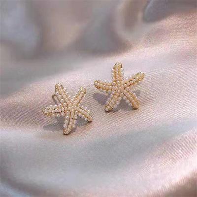 Brincos de Pérola Estrela-do-Mar Exagerados