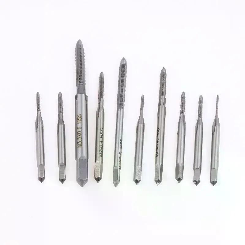 10-teiliges Mini-Handgewindebohrer-Set M1-M3,5 für Maschinen- und Drahtgewindeschneiden, Gewindeschneiden in Muttern