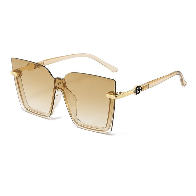 New personalized trend fashion sunglasses women's high-end sense UV-proof glasses frameless multi-color marine sunglasses
