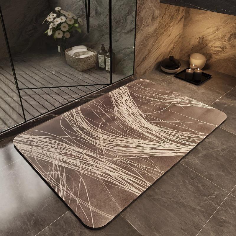 Minimalist Non-slip Floor Mat Kitchen Bathroom Shower Room Absorbent Quick Drying Carpet Wear-resistant Modern Easy To Maintain