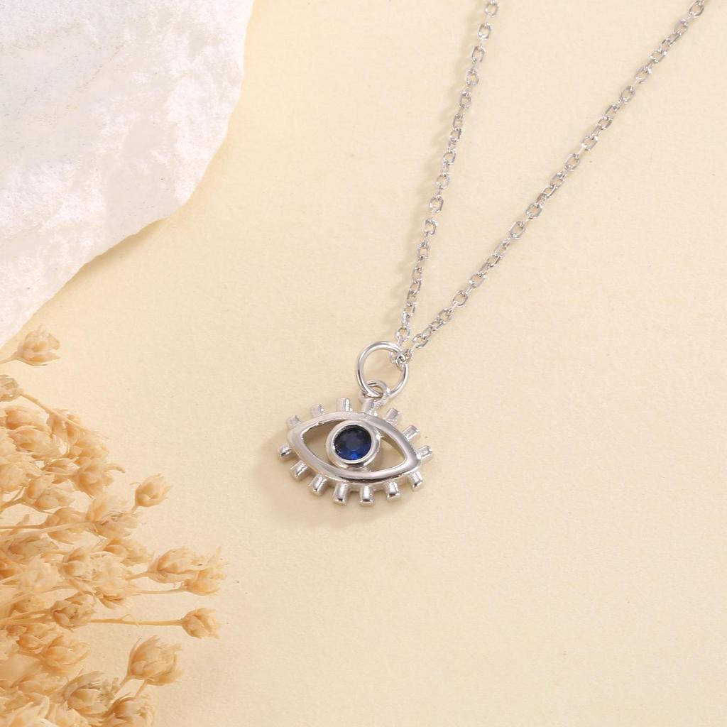 Beixi Silver Devil's Eye Cartoon Necklace - S925 Sterling Silver, Fashionable, Simple, Women's Jewelry