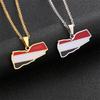 Fashion Enamel Yemen Map Flag Pendant Neckalces Silver Color/Gold Color Stainless Steel Neckalce Yemeni Charm Patriotic Gift