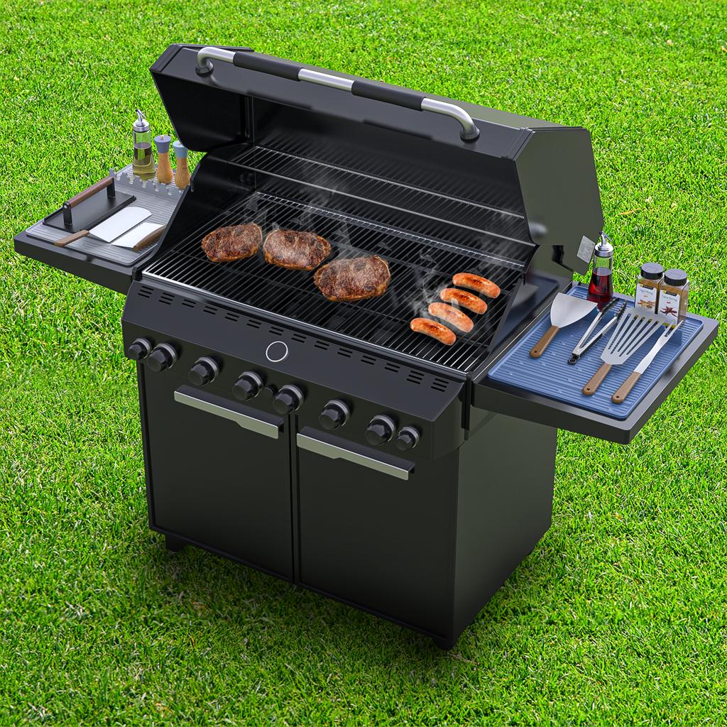 New Upgrade Silicone Grill Tool Mat for Resistant Spatula Pad BBQ Utensil Holder Griddle Side Rack Pad Kitchen Cooking