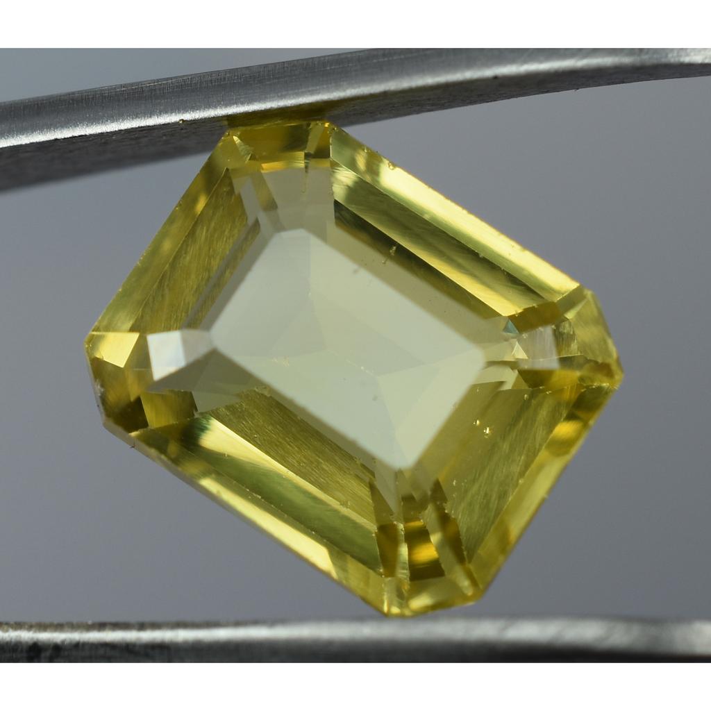 9.15 Ct Genuine Yellow Sapphire Emerald Cut Natural Loose Gemstone