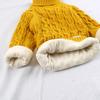 Boys and Girls Sweaters Plus Velvet and Thick Korean Style Knitted Fir Base Shirt Baby Children Round Neck High Collar Warm Sweater