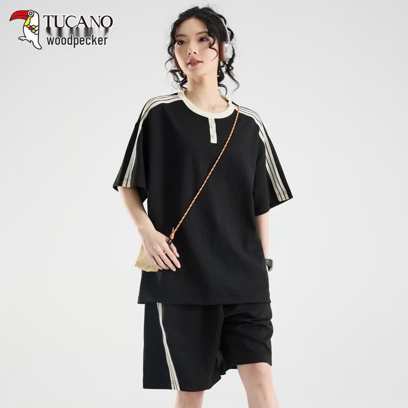 TUCANO Men s Color-block Polo T-shirt & Shorts Set 2XL