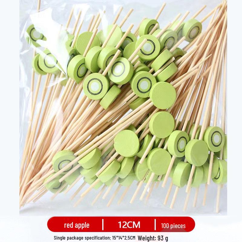 12CM Bamboo Pearl Skewers: Creative Cocktail and Fruit Plate Decor Toothpicks