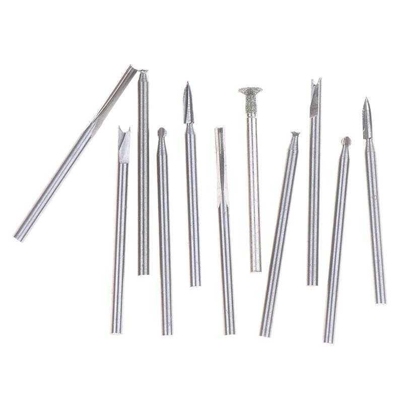 5/6 Stück Holz schnitzende Bohrer-Set mit 3 mm Schaft Kompatibel mit Dremel Rotationswerkzeug Holzbearbeitungszubehör